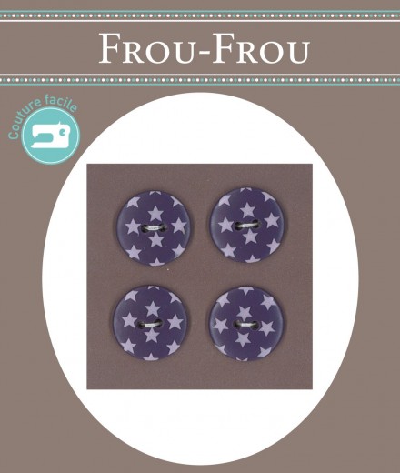 BLISTER 4 BOTONES ESTRELLAS 18MM MORADO (min. 3 u.